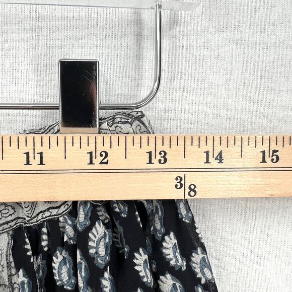 ULLA JOHNSON Remy Silk Print Mini Skirt Women 2 Navy Blue White Patchwork Flirty - Picture 14 of 16